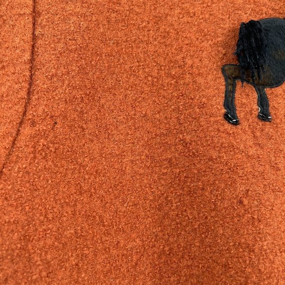 Lisa International Medium Jacket Sweater Zip Horse Beaded Horseshoe Western Rust - Picture 10 of 12